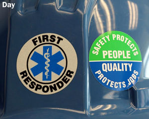 PPE - Hard Hat Hard Hat Symbol Label / Sticker - Reflective Blue