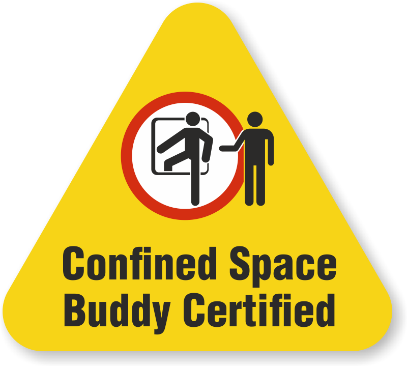 Confined Space Buddy Certified Hard Hat Decals Signs Sku Hh 0482