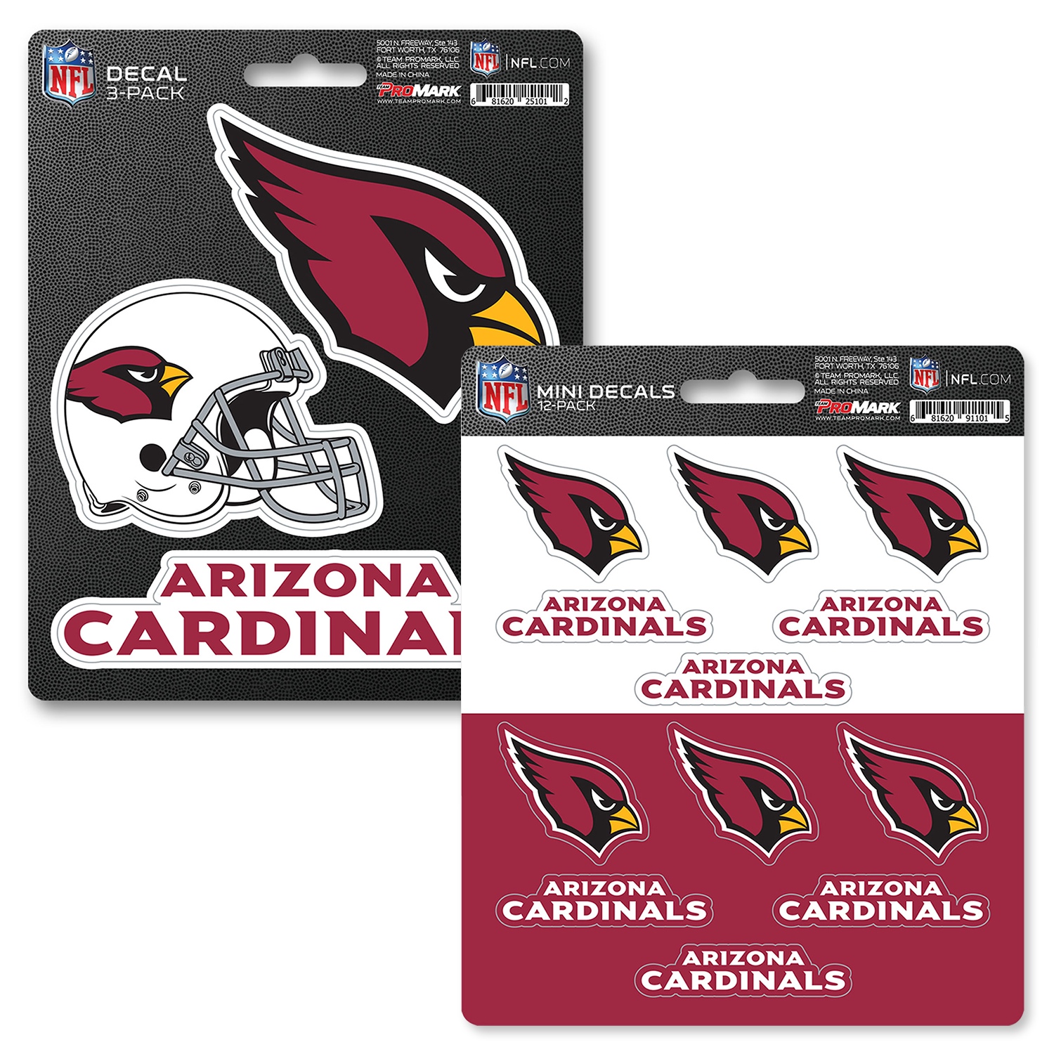 Arizona Cardinals Decal Set Signs